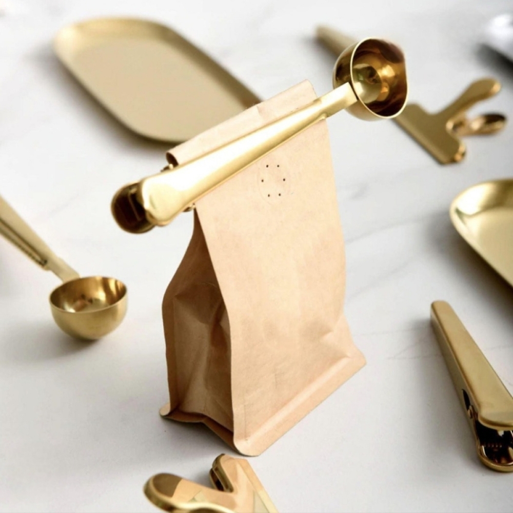 Hearth And Hand Copper Finish Coffee Scoop with Bag Clips